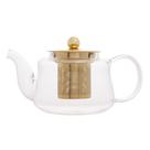 Chaleira de Vidro Borossilicato Resistente a Calor com Infusor Dourado 600ml