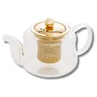 Chaleira de Vidro Borossilicato Resistente Com Difusor e Tampa De Inox Dourado - 600mL - Wolff