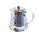 Chaleira de Vidro Com Filtro De Aço INOX Abelhas 750ML - Lyor