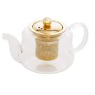 Chaleira de Vidro com Infusor Dourado 600ml Wolff