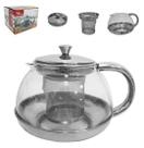 CHALEIRA DE VIDRO E INOX COM INFUSOR 800ml