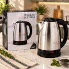 Chaleira Elétrica Bule 1,8 Litros INOX 127v ou 220v 800w 1500w Esquentar Agua Aquecedor de Agua VOLTAGEM 127V ou 220V