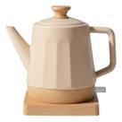 Chaleira Eletrica De Porcelana Branca Bambu 1 Litro 110v