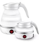 Chaleira Elétrica De Silicone Dobrável 600ml Portátil 110v Cor Branco Para Café Chá Leite Lumi