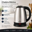 Chaleira Elétrica Inox 1.8L Jarra Água Quente Rápida 1500W 220V Desligamento Automático Para Café Chá Chimarrão Escritório.