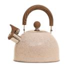 Chaleira Inox Apito Bege Marmorizado Cabo Wood Soft 2 Lt