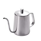 Chaleira Inox Escovado.600ml Bico Fino Tampa Chá Café Prata