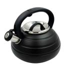 Chaleira Nero Inox 3L com Apito e Alça de Baquelite Preta Luxuosa