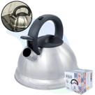 Chaleira Retrô Gold Aço Inox 3L Com Apito Indução Bule Decorativo Vai ao Fogo Chá Água Chimarrão Fogão Elétrico Gás Cozinha Fundo Duplo