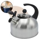 Chaleira Silver Aço Inox 2,5L Com Apito Retro Porco Fundo Duplo Indução Vai ao Fogo Fogão Elétrico Gás Chaleira Retrô Decorativa