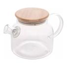 Chaleira Vidro Borossilicato 900ml com Tampa Bambu