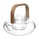 Chaleira Vidro Borossilicato c/ Alça Bambu 600 ml - Mimo Style