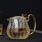 Chaleiras elétricas 600ml alça criativa bule de vidro transparente tampa do filtro recipiente pote drinkware flor de utensílios de chá