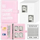 Challenge Binder Sooez 100 envelopes para economizar dinheiro A5 rosa