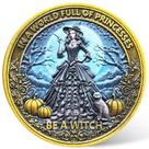 Challenge Coin CYOUNG Empowering Witch de 4 cm com citação e estojo Challenge Coin CYOUNG Empowering Witch de 4 cm com citação e estojo