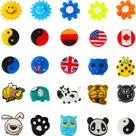 Chalyna 25 unidades de amortecedores de silicone para raquete de tênis com desenhos animados