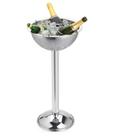 Champanheira Com Pedestal Inox Balde De Gelo 3 Garrafas 8 Litros Chão Festa Bar Evento Casa Recepção Alto Padrão Qualidade Forma Inox