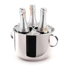 Champanheira Inox Com Separador Divisor Removível Para 3 Garrafas Balde De Gelo 6 Litros Bar Bebida Espumante Festa Alto Padrão Qualidade Forma Inox
