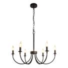 Chandelier Rviezza, 6 luzes, velas pretas, fazenda