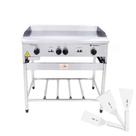 Chapa Americana Profissional 90cm a Gás 8mm Lisa Inox Com Pé Cgp90 e Espátulas - Venâncio