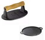 Chapa Bifeteira redonda + Prensador Ferro Fundido - Libaneza