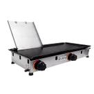 Chapa Chapeira 60x30 Misteira Hamburguer Multiuso Grill Com Prensa