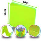 Chapa de Acrílico Verde Fluorescente 3mm 50x50cm 500x500mm Placa Transparente Premium Pureza 100 Por cento Virgem Puro Cast