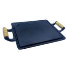 Chapa De Ferro Fundido Bifeteira 30x24 cm Com 2 Alças De Madeira Chapa De Ferro Fundido Bifeteira 30x24 cm Com 2 Alças De Madeira