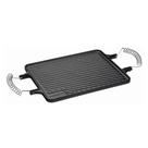 Chapa de Ferro Fundido Chapa Dupla Face Retangular Alca Espiral para Fogao Forno Grill Churrasqueira