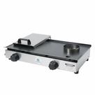 Chapa De Lanche Bifeteira Com Prensa 60x30 Inox A Gás 2 Bocas Prat