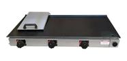 Chapa De Lanche Com Prensa 80x40 Inox A Gás 3 Bocas + Anel Ovo