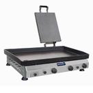 Chapa de Lanche Profissional Com Prensador Metvisa 80 Cm a gás 4,25mm Espessura 3 Queimadores Gabinete Inox CFGP08