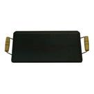 Chapa Em Aço Carbono 2,5 MM Para Lanches Porções Frituras C/ Cabo Média 42x22 CM + 2 Espátulas