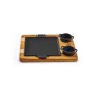 Chapa ferro quad. c/suporte madeir
