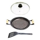 Chapa Grill Redonda Antiaderente Alça T/V 23x23cm e Espátula
