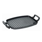 Chapa Grill Retangular Ferro Fundido Base Estriada 30x24cm Preta Panela Mineira Chapa Grill Retangular Ferro Fundido Base Estriada 30x24cm Preta Panela Mineira