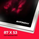 Chapa vitrocerâmica 87 x 53 antonow com moldura inox para fogão a lenha campeiro alvenaria