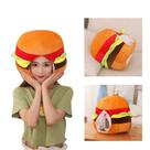 Chapéu BEESUM Hamburger Plush Food Dress Up para festa de Halloween Chapéu BEESUM Hamburger Plush Food Dress Up para festa de Halloween