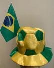 Chapéu Bola com bandeira Brasil em Cetim