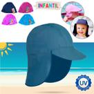 Chapéu Boné Bebê Infantil Proteção Solar UV 50+ Praia Piscina Menina Menino Pescoço Nuca Criança