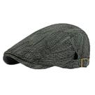 Chapéu, boné plano, Gatsby Newsboy, listrado, preto, algodão, unissex