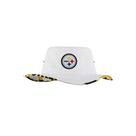 Chapéu Boonie híbrido FOCO Pittsburgh Steelers NFL feminino branco