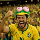 Chapéu Brasil Torcedor Copa Seleção Verde Amarelo Fantasia Peito na Cabeça