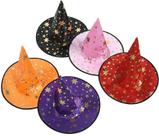 Chapéu Bruxa Estampado Morcego Estrela e Teia Halloween