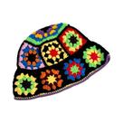 Chapéu Bucket Feminino De Crochê Artesanal Com Flores Para Outono/Inverno - Estilo Coreano INS Chapéu Bucket Feminino De Crochê Artesanal Com Flores Para Outono/Inverno - Estilo Coreano INS