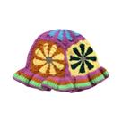 Chapéu Bucket Feminino De Crochê Artesanal Com Flores Para Outono/Inverno - Estilo Coreano INS