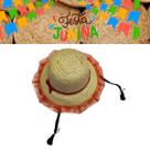 Chapéu c/ trança Palha Feminino Festa Junina São João