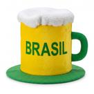 Chapéu Caneca De Chopp Brasil Torcedor Festa Copa Do Mundo Verde E Amarelo