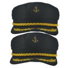 Chapéu Captain Hat IFJJ Chapéu Admiral ajustável para homens e mulheres preto Chapéu Captain Hat IFJJ Chapéu Admiral ajustável para homens e mulheres preto