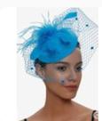 Chapéu Casquete Azul Claro para Madrinhas Cha Festas muito elegante.